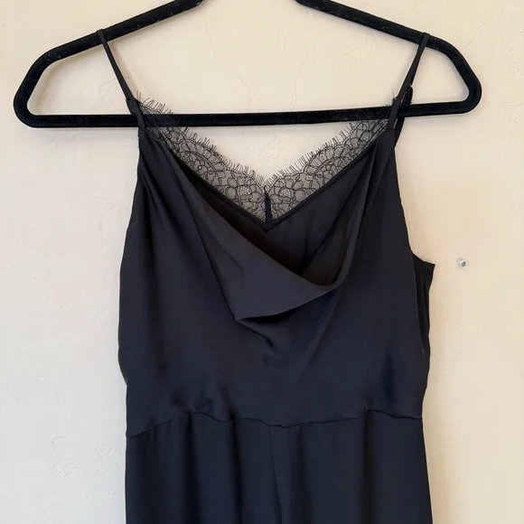 Express Black Satin Jumpsuit NWOT Size Small - Picture 3 of 6
